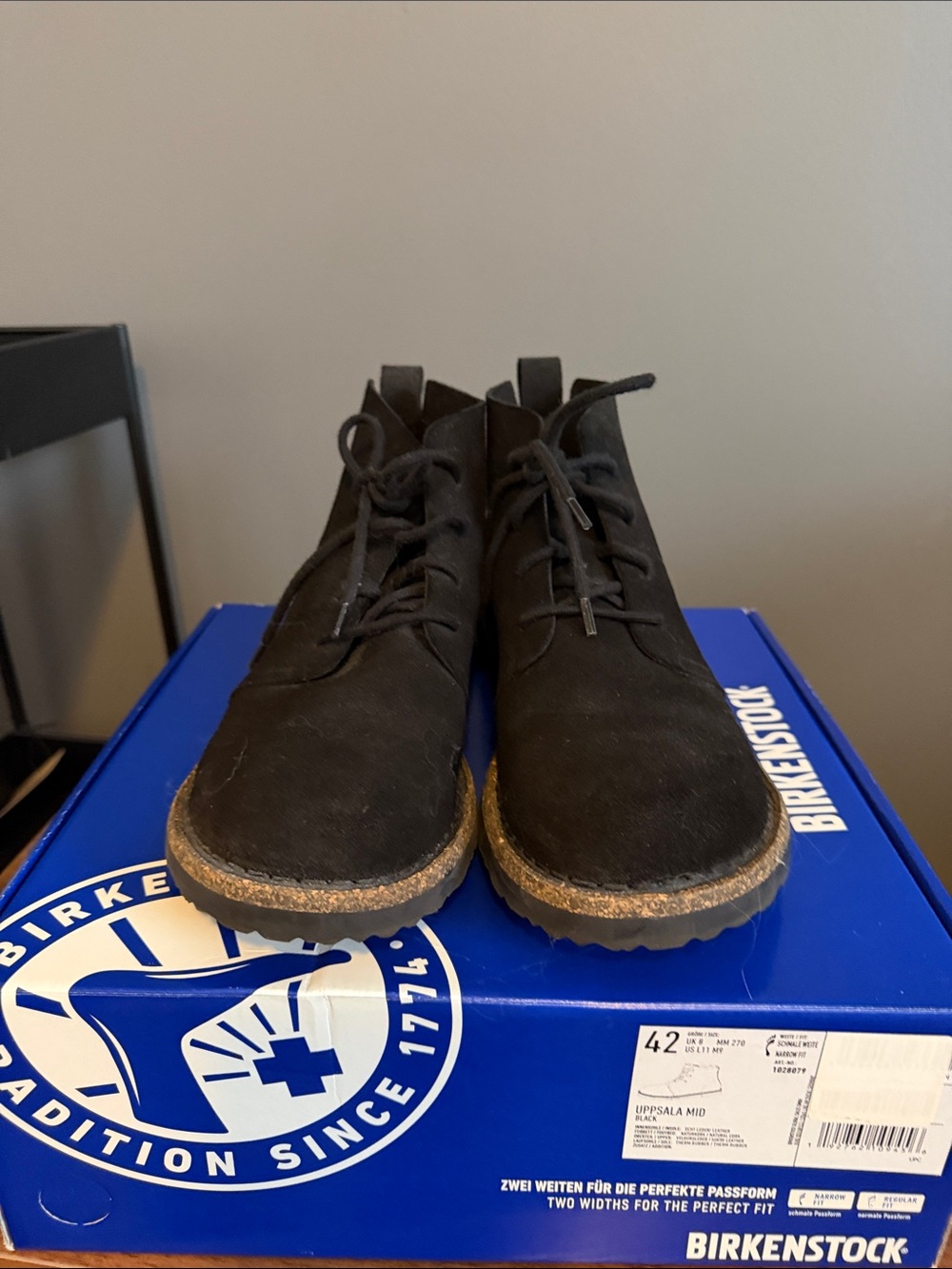 Birkenstock Black Women’s Uppsala Mid Lace-Up Suede Boots